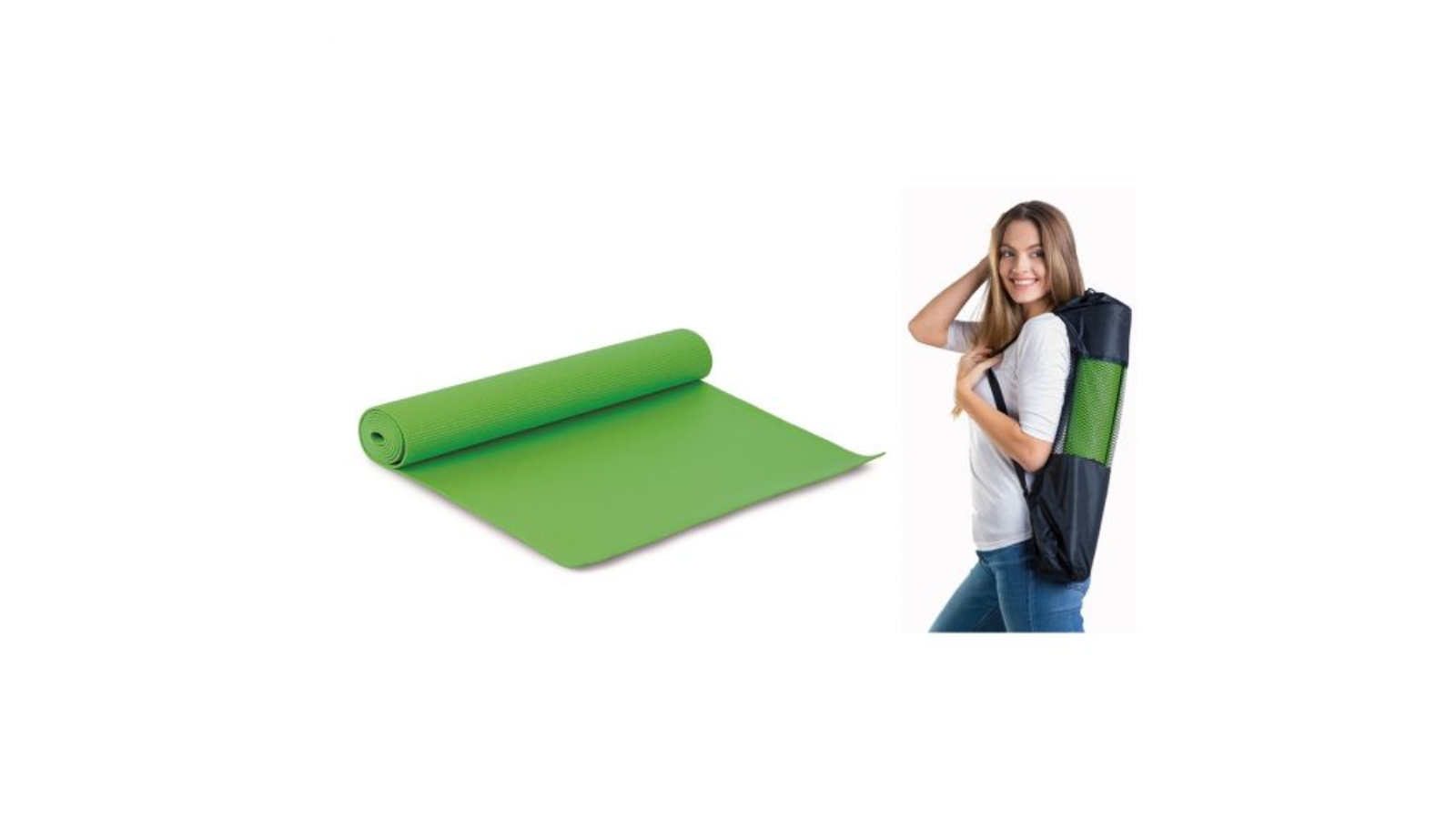 <p>The yoga mat with a convenient carrying bag by Silicon</p>
